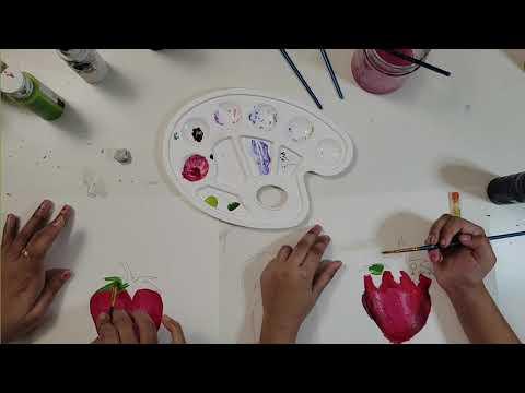 Strawberry Acrylic Painting | Mom n Me Art Factory